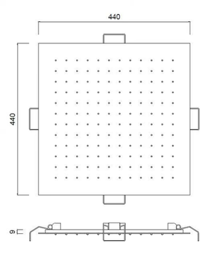 EGO - F1727 - Built-in square overhead shower by Rubinetteria Giulini - view 3